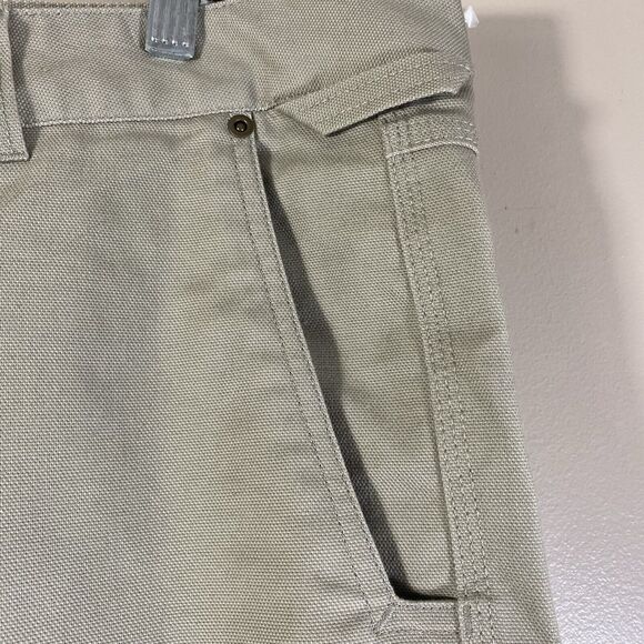 Duck Camp Pants Mens 38x30 Beige Canvas Cordura Brush Hunting Waterfowl Chore - Picture 6 of 16